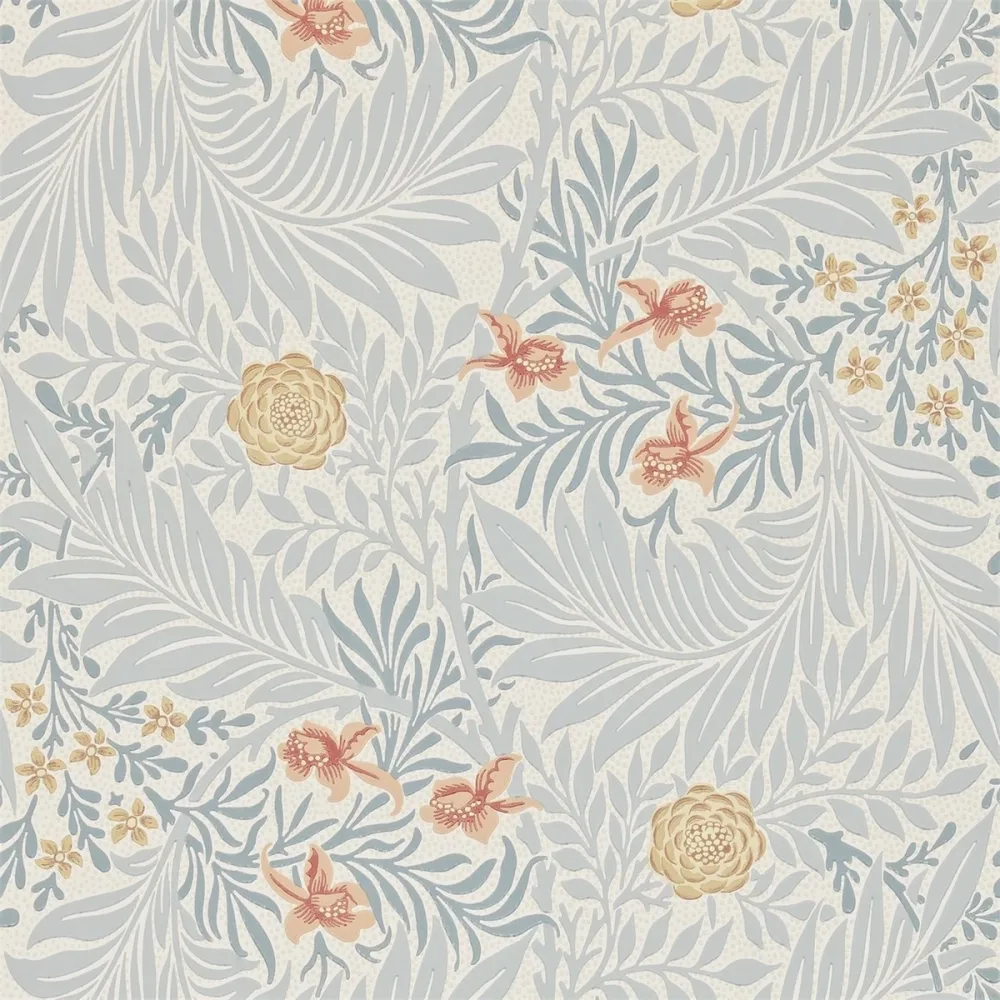 Morris and Friends Larkspur Slate/russet Darw212556 Grå Tapet | Stuvbutiken