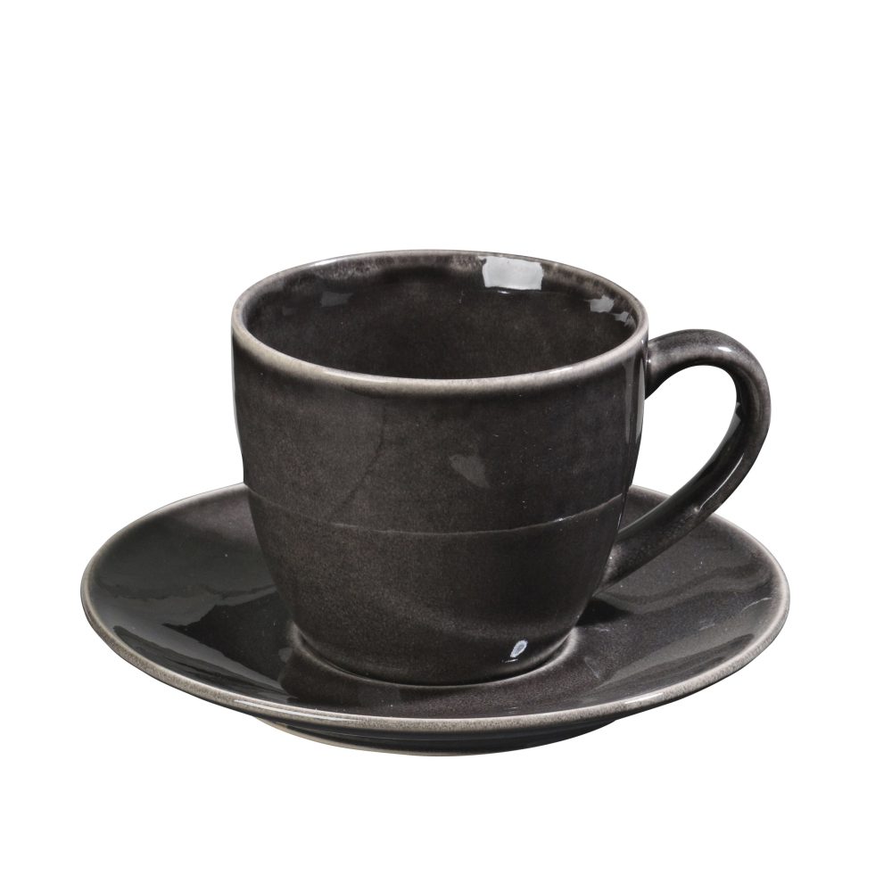 Nordic Coal kopp med fat, 8,8 cm