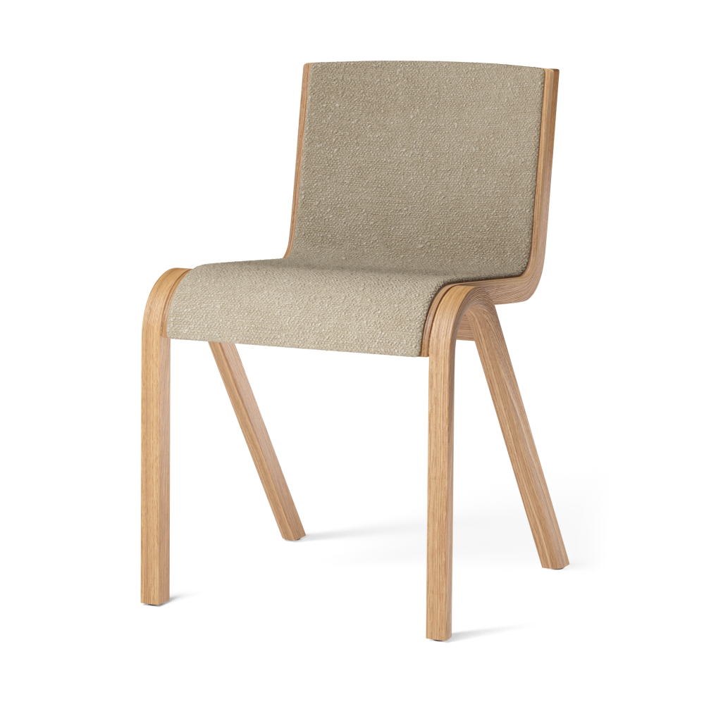 Ready stol framsidesklädd, Natural oak-Audo Bouclé 02