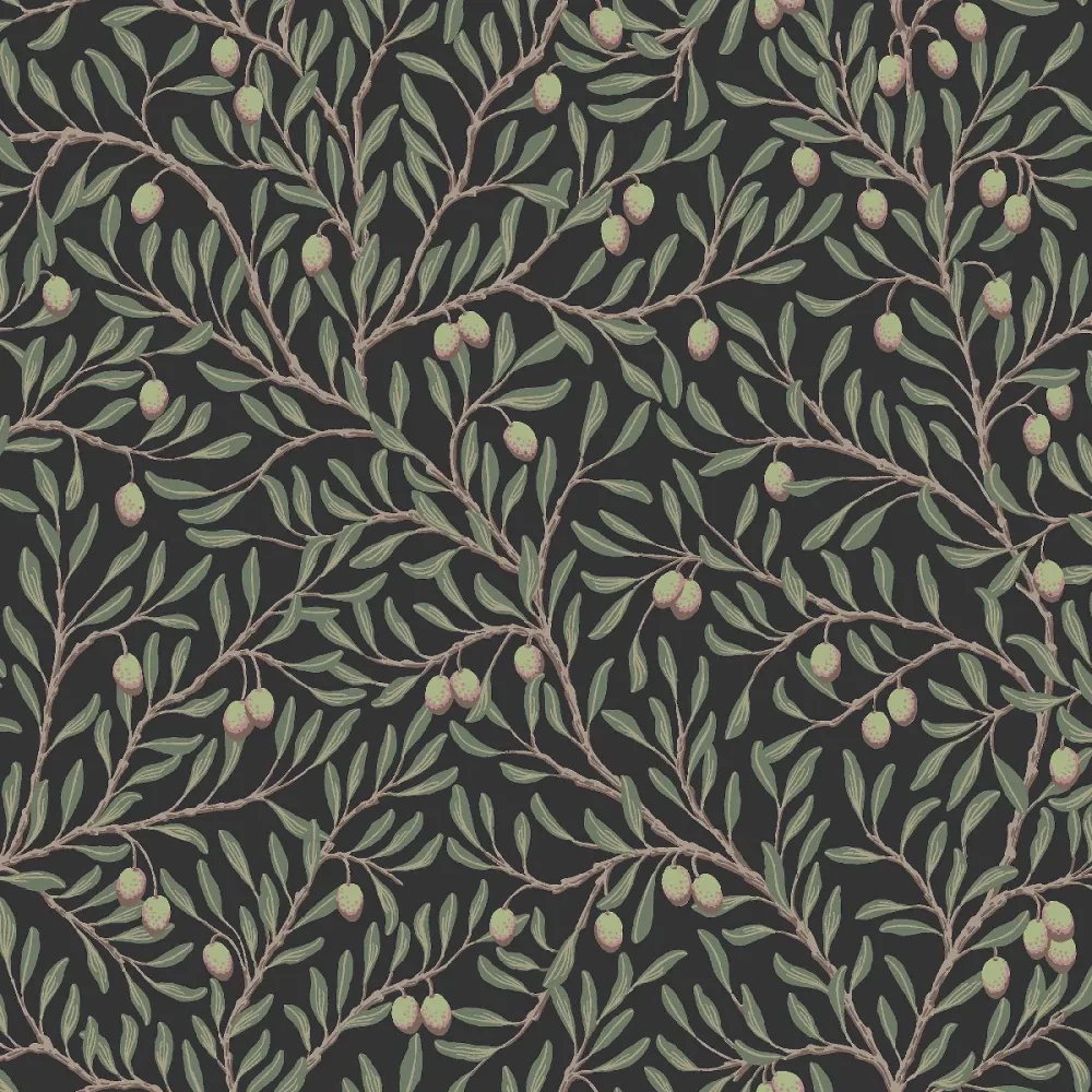 Tapet Orangeri Olivträd 5706 Svart Natur