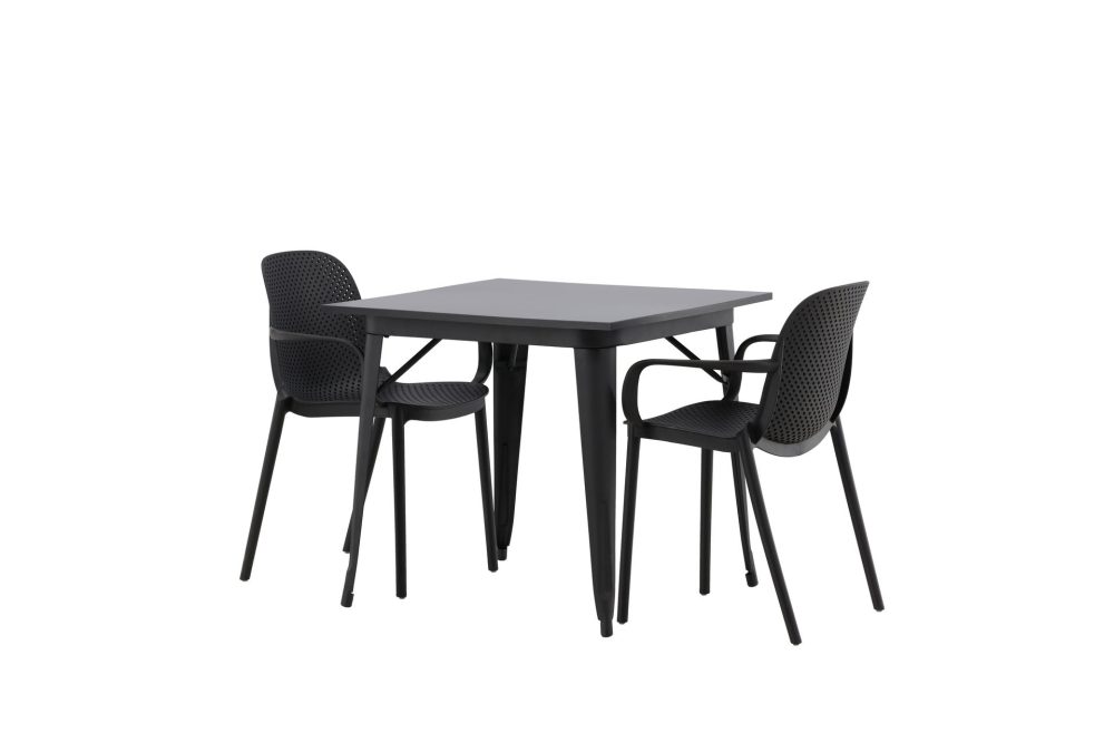 Matgrupp Tudera 80 cm Rektangulär med 2 Maltio stolar