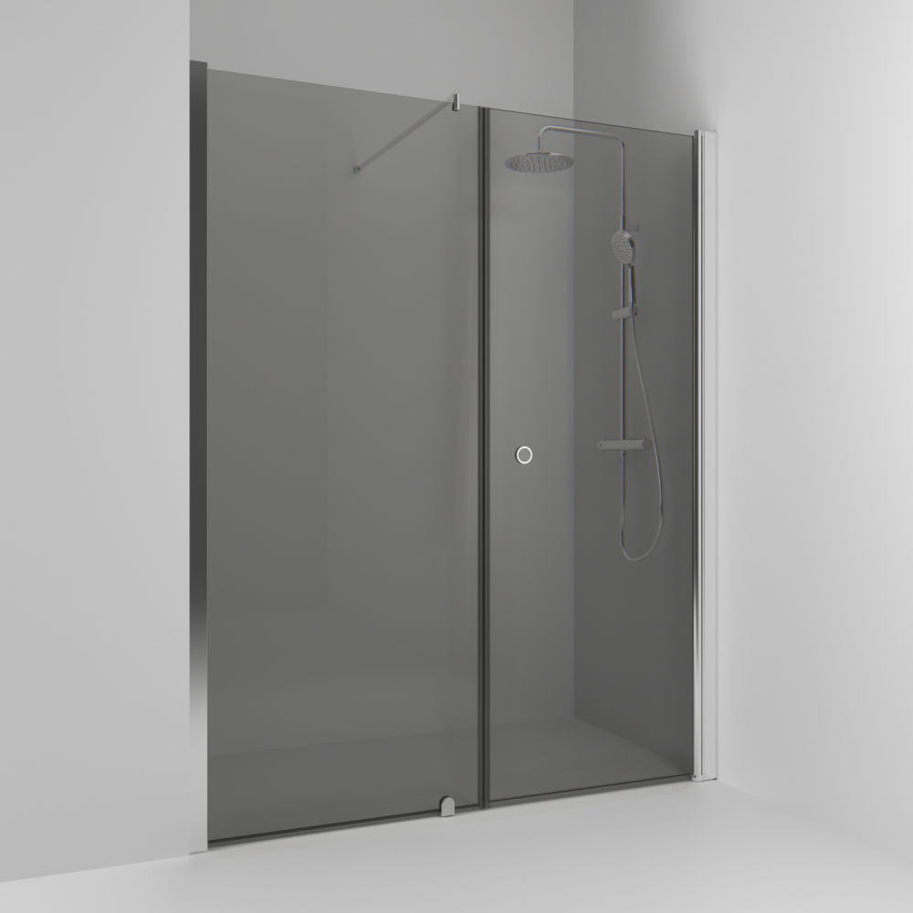 NISCHDUSCH SVEDBERGS RAK/FAST SK HG BL/RÖ 138, BLANK RÖKGLAS 138X198CM