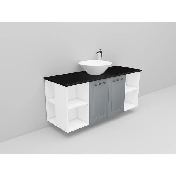 Badrumsmöbel Flexline Modell 150 120cm, Vit, Grå, Ram | Stuvbutiken