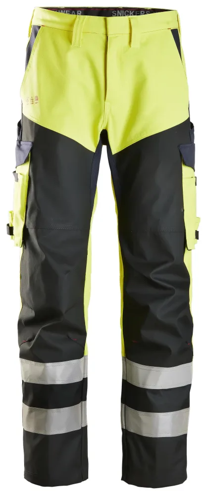 Snickers Workwear 6365 ProtecWork Arbetsbyxa varsel, gul/marinblå C154