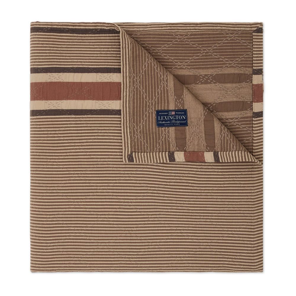 Side Striped Soft Quilted överkast 240x260 cm, Beige