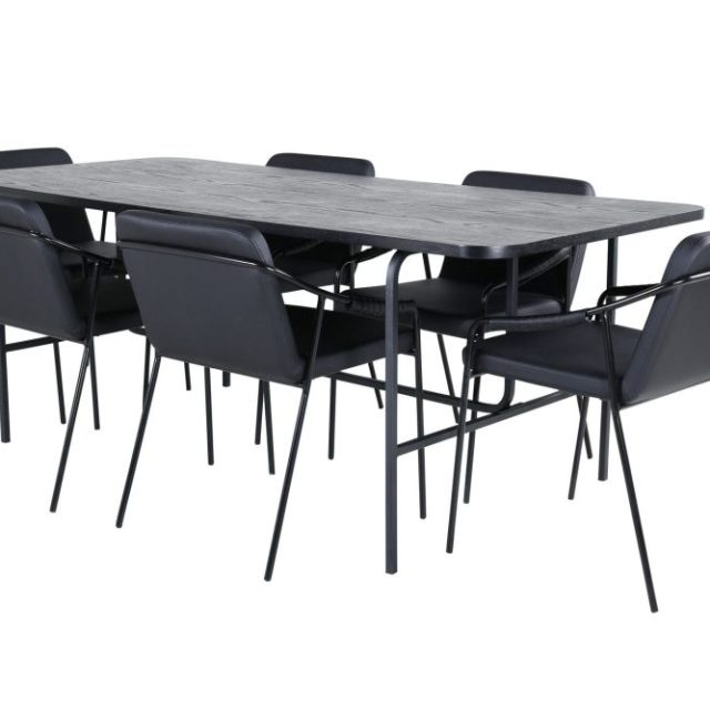 Unos Matgrupp 200 cm Rektangulär med 6 Tvist stolar