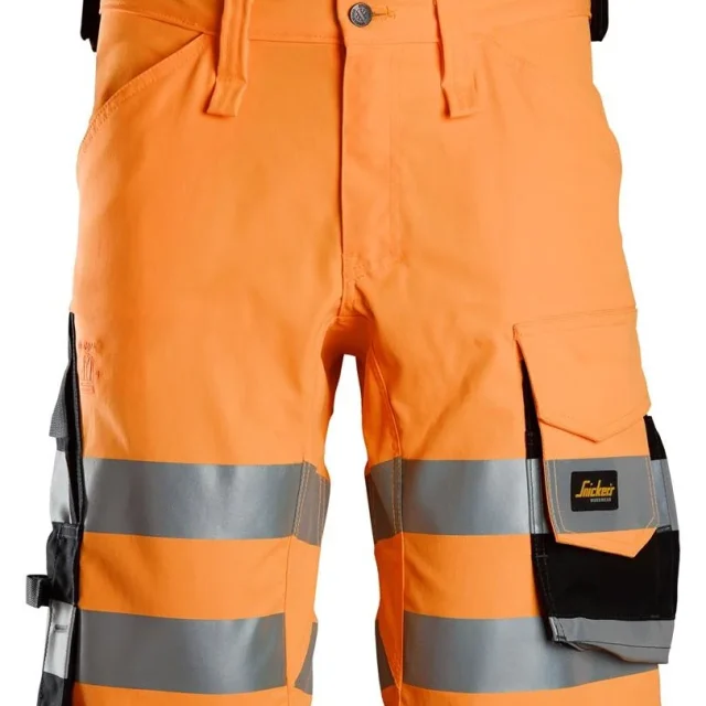 Snickers Workwear 6136 Shorts varsel, orange/svart 64
