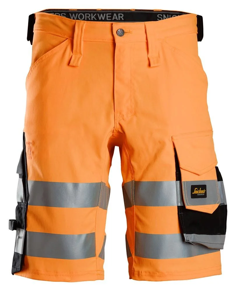 Snickers Workwear 6136 Shorts varsel, orange/svart 64