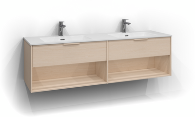 TVÄTTSTÄLLSSKÅP SVEDBERGS EPOS RELIEF VIT ASK 1+1L ÖPPEN INTHT 159X45,3X45CM