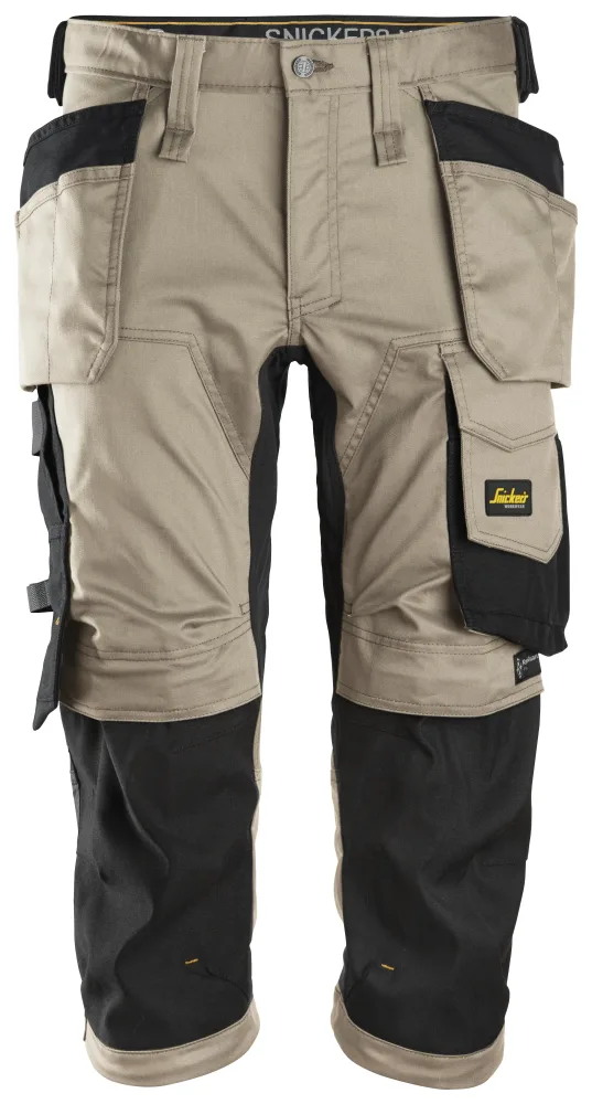 Snickers Workwear AllroundWork 6142 Piratbyxa med strech, khaki/svart 108