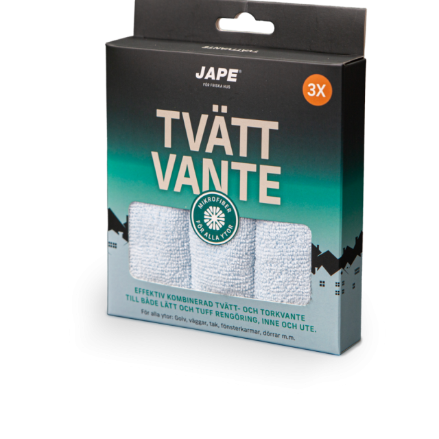 TVÄTTVANTE RENGÖRING MIKROFIBER 3ST JAPE
