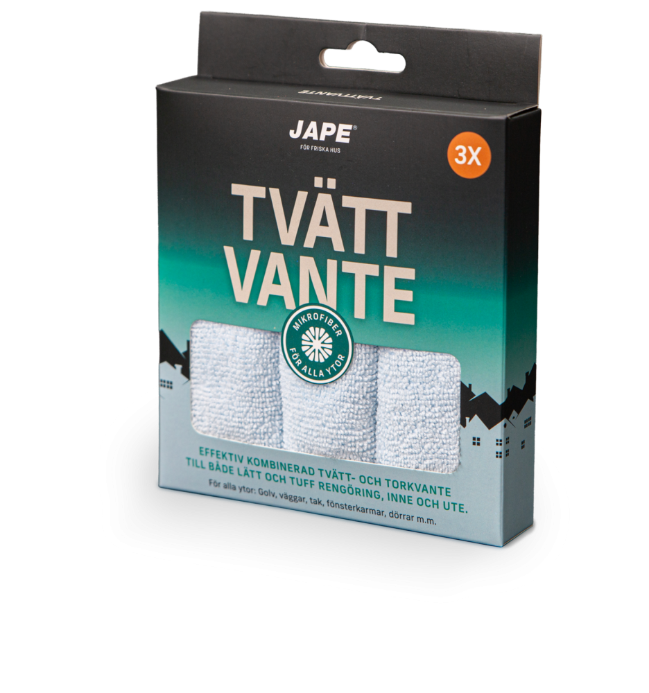 TVÄTTVANTE RENGÖRING MIKROFIBER 3ST JAPE