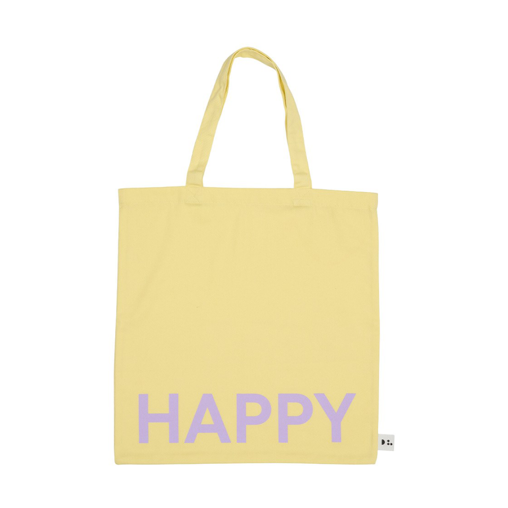 Design Letters Tote bag väska, Yellow-pink